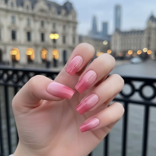 Pink Ombre-Gel Nail Stickers — No UV Lamp Needed - Secret Teddy