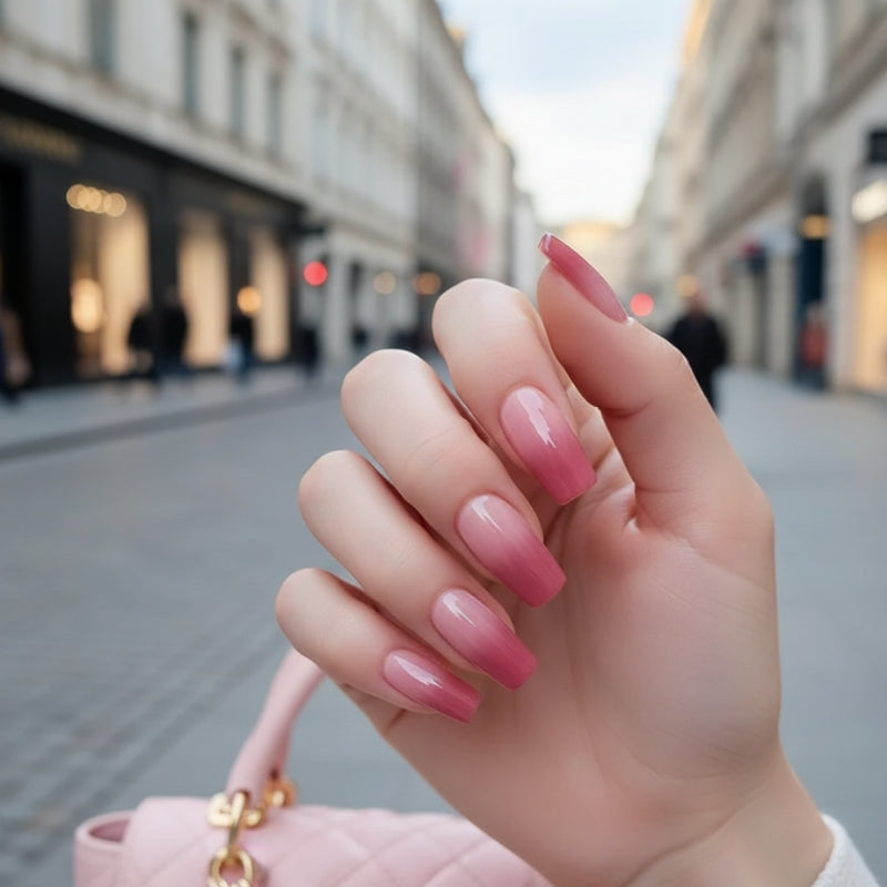 Pink Ombre-Gel Nail Stickers — No UV Lamp Needed - Secret Teddy