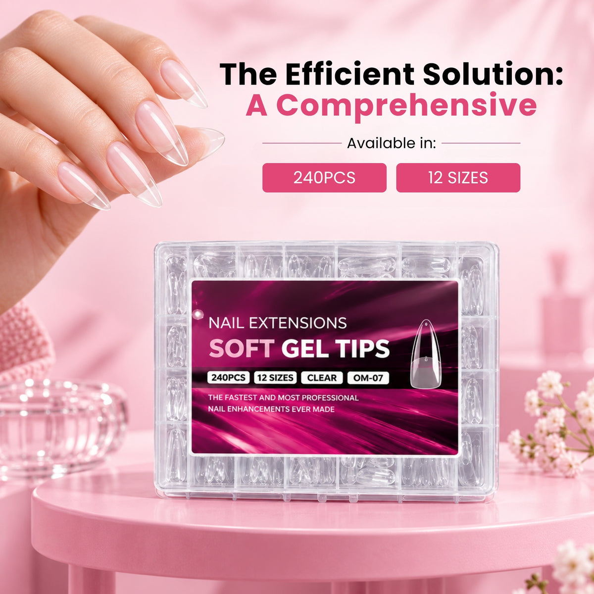 Clear Nail Extensions - 240 Nails Set - Secret Teddy