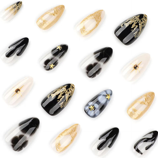 Golden Eclipse - 24 Nails Set