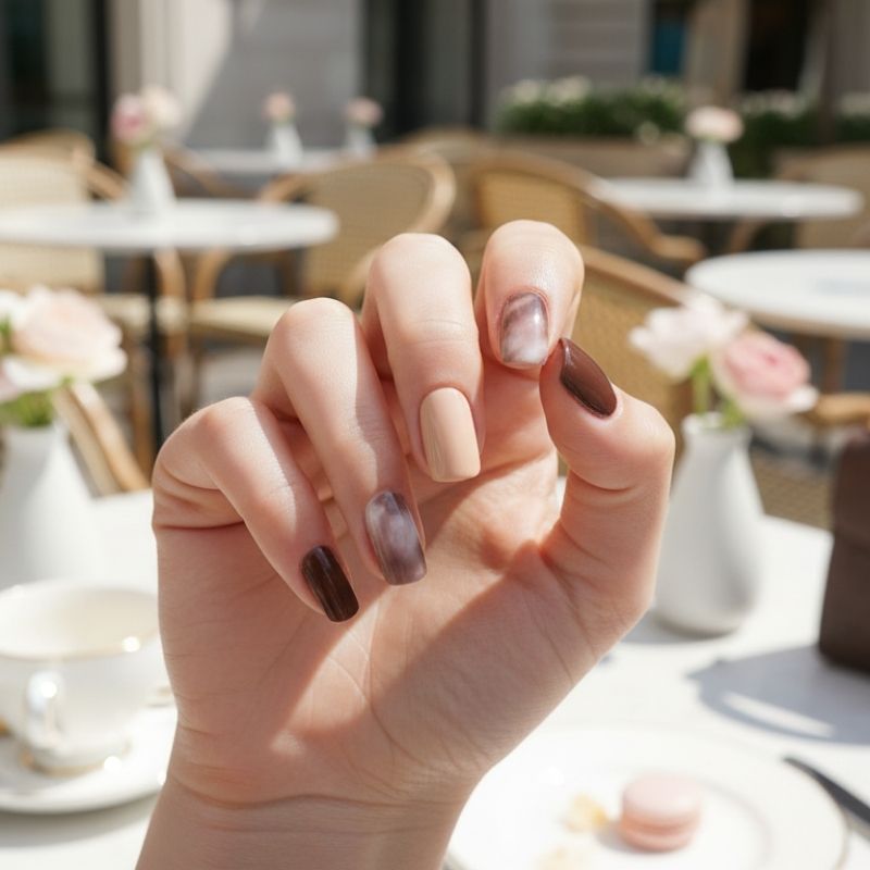 Shades of Brown Nail Gel Strips - Secret Teddy