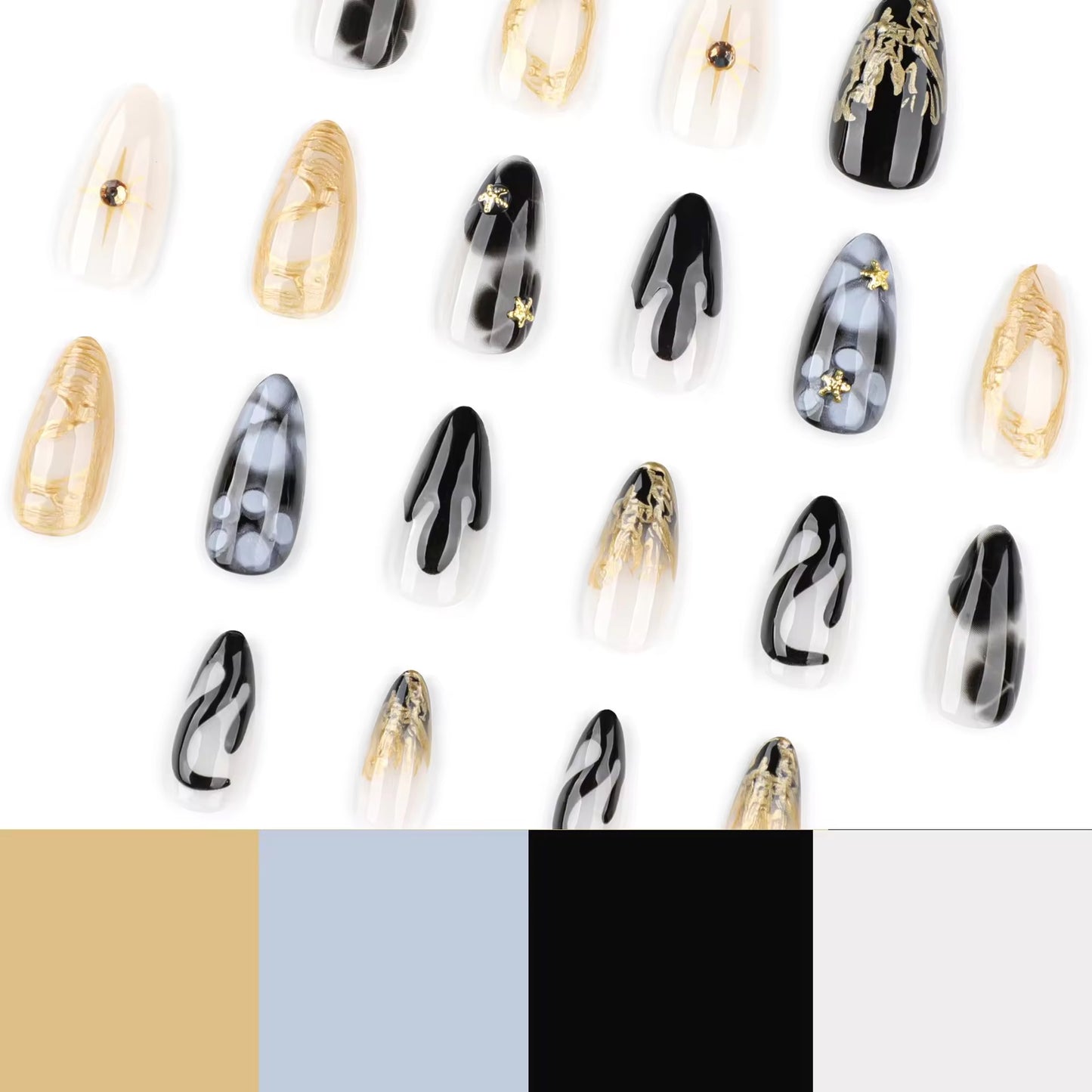 Golden Eclipse - Coffret de 24 ongles