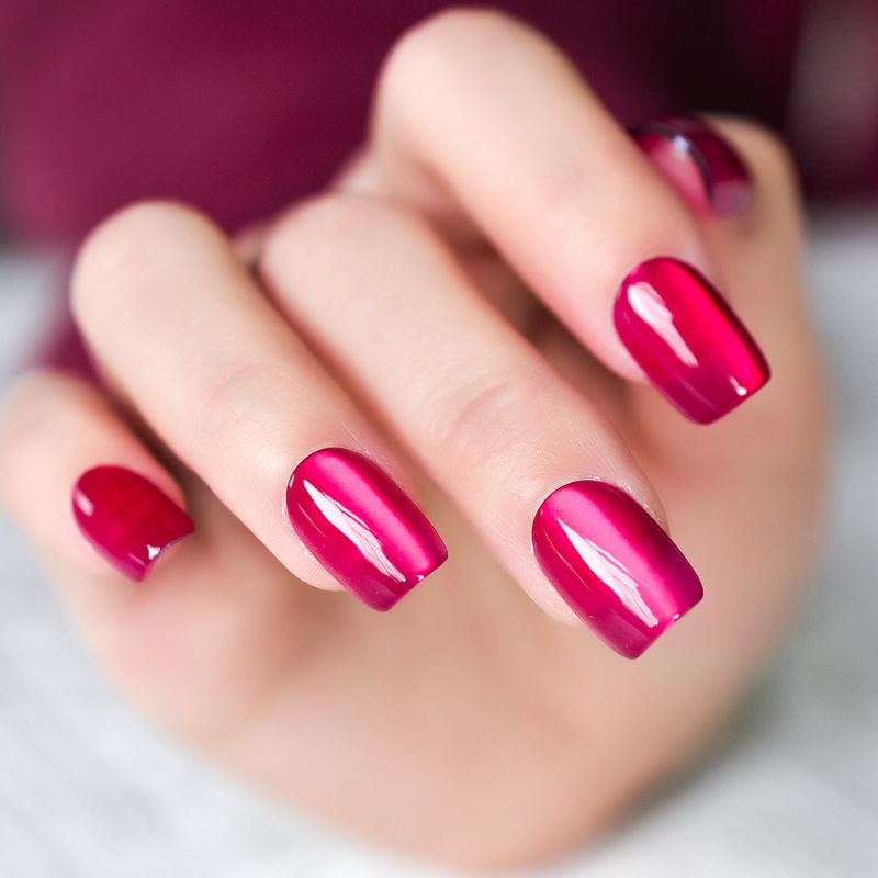 Rose - Ongles œil de chat