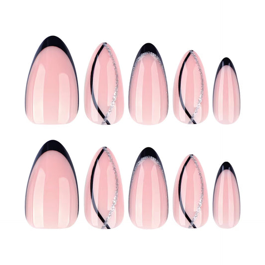 Midnight Elegance - 24 Nails Set