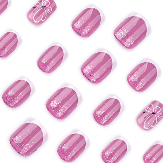 Shimmering Petals - 24 Nails Set