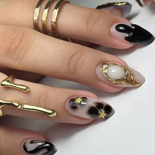 Golden Eclipse - 24 Nails Set