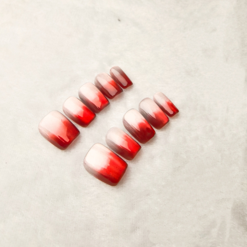 Handmade Reusable Cat Eye Nails - Grayish Pink - Secret Teddy