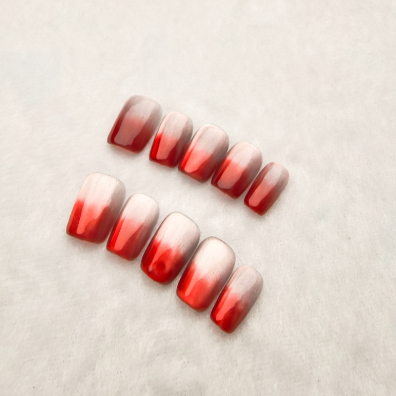 Handmade Reusable Cat Eye Nails - Grayish Pink - Secret Teddy