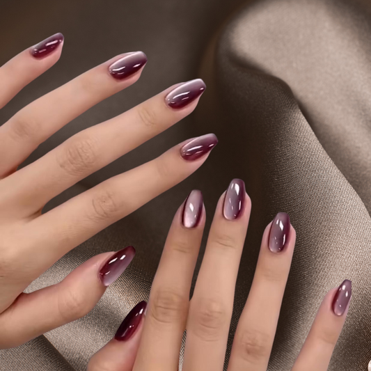 Handmade Reusable Cat Eye Nails - Red Shade - Secret Teddy