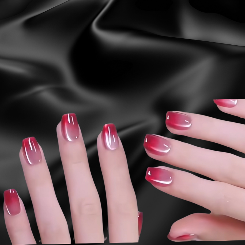 Handmade Reusable Cat Eye Nails - Grayish Pink - Secret Teddy