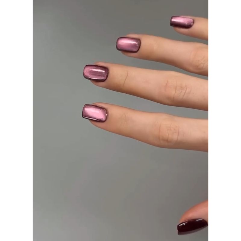 Handmade Reusable Cat Eye Nails - Velvet Glaze - Secret Teddy