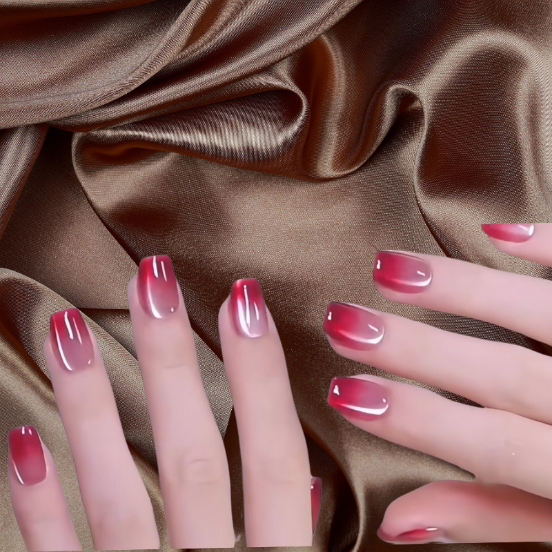 Handmade Reusable Cat Eye Nails - Grayish Pink - Secret Teddy