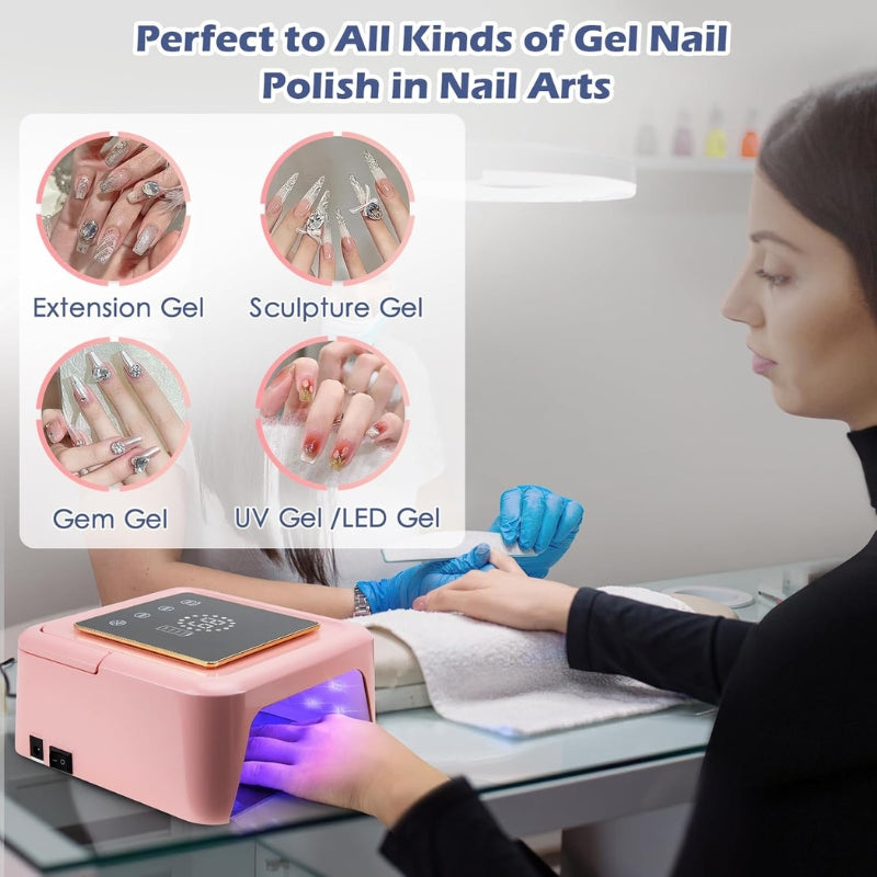CureBeam Pro – 108W Cordless UV Nail Lamp for Opaque Nails, Gel Polish & Solid Gel Adhesive - Secret Teddy