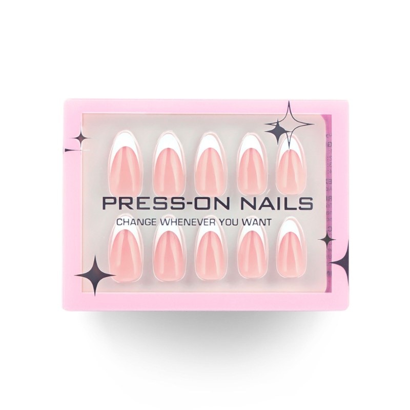 Press-On French Almond Nails – 30 Pieces for Salon-Quality Nails - Secret Teddy