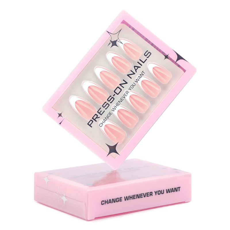 Press-On French Almond Nails – 30 Pieces for Salon-Quality Nails - Secret Teddy