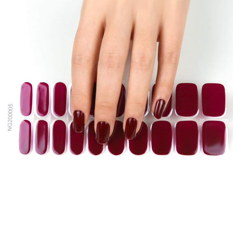 Dark Scarlet Nail Gel Strips - Secret Teddy