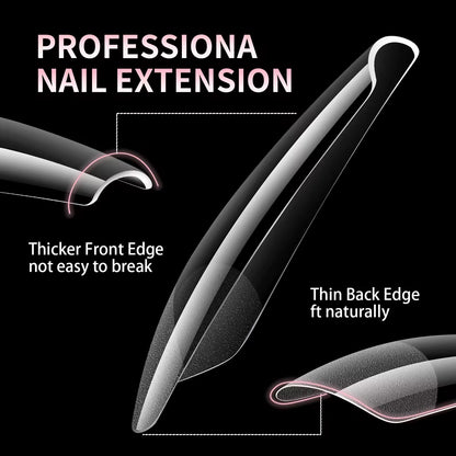 Extensions d'ongles transparentes - Lot de 240 ongles - Stiletto