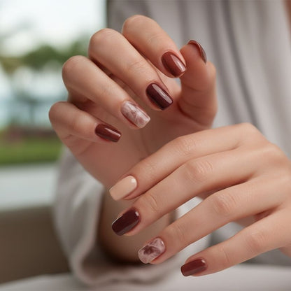 Shades of Brown Nail Gel Strips - Secret Teddy