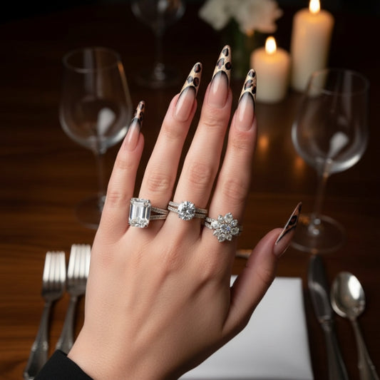 Handmade Reusable - Long Oval Nails - Tiger Print - Secret Teddy