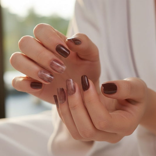 Shades of Brown Nail Gel Strips - Secret Teddy