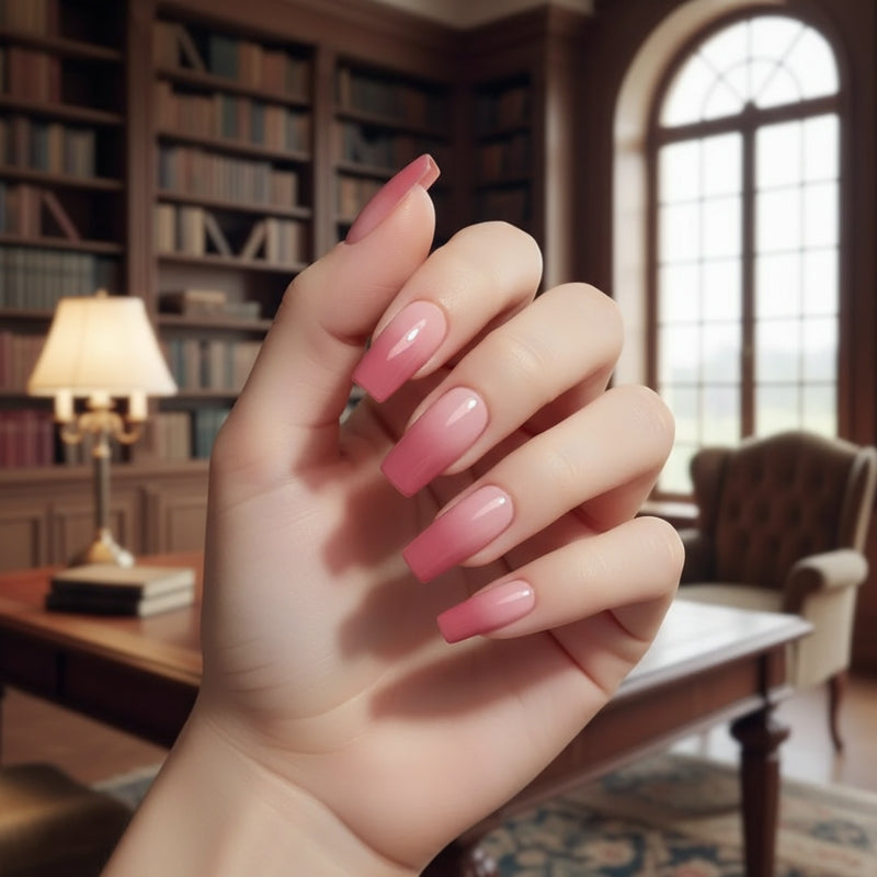 Pink Ombre-Gel Nail Stickers — No UV Lamp Needed - Secret Teddy