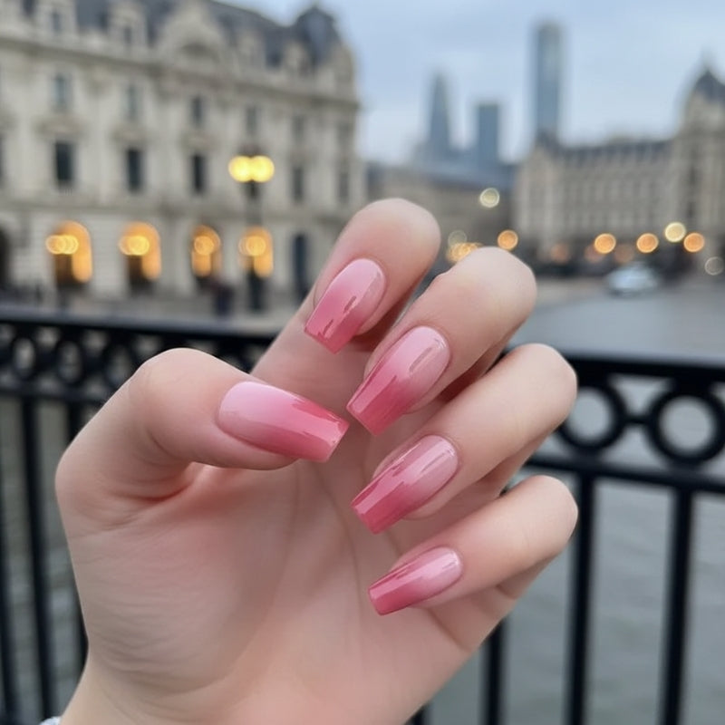 Pink Ombre-Gel Nail Stickers — No UV Lamp Needed - Secret Teddy