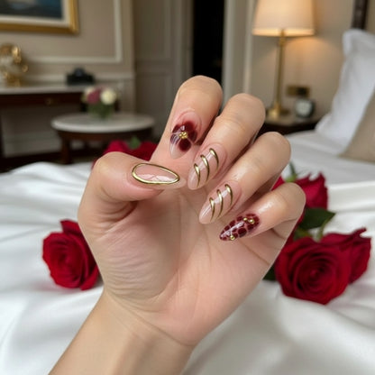 Opulent Flora - 24 Nails Set - Secret Teddy