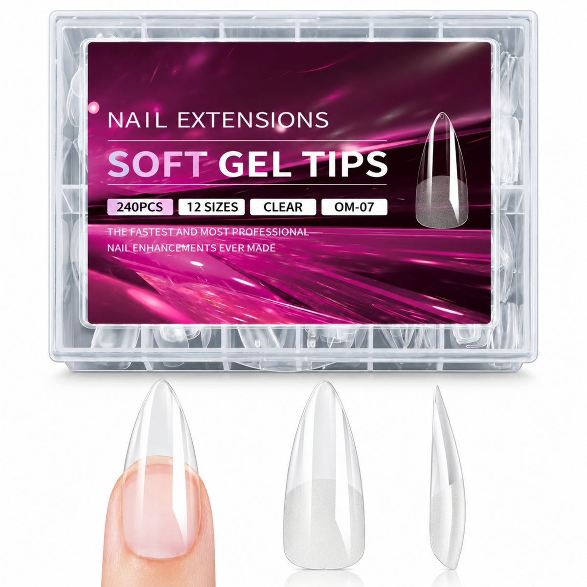 Clear Nail Extensions - 240 Nails Set - Secret Teddy