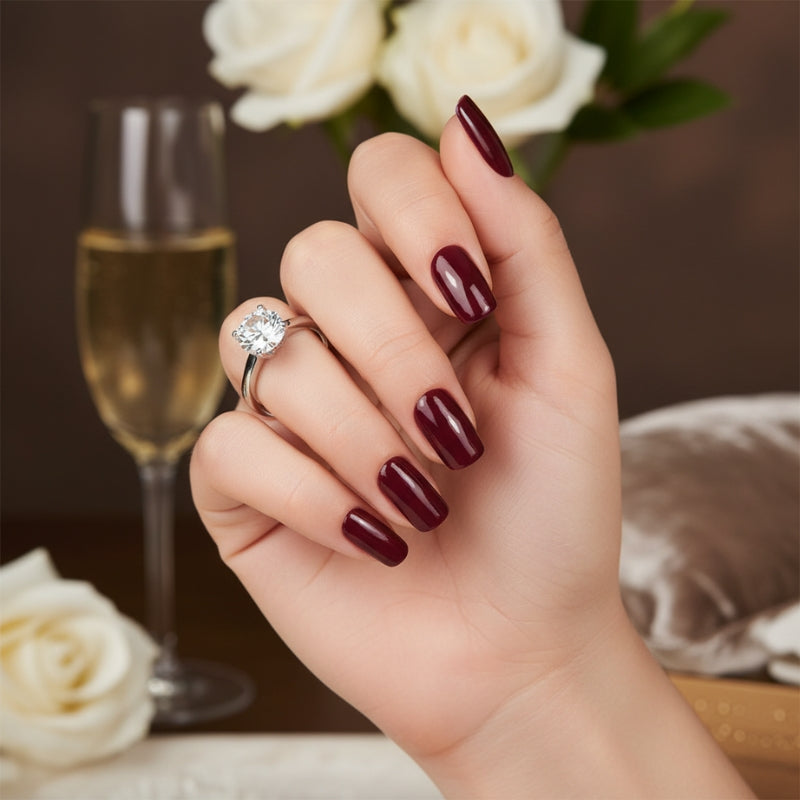 Dark Scarlet Nail Gel Strips - Secret Teddy