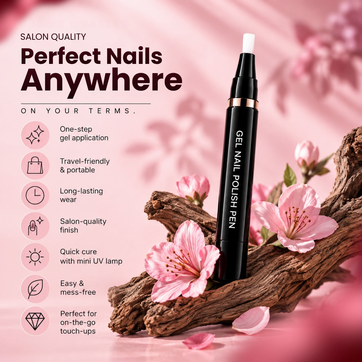 Gel Nail Polish Pen – 086 – Jet Black - Secret Teddy