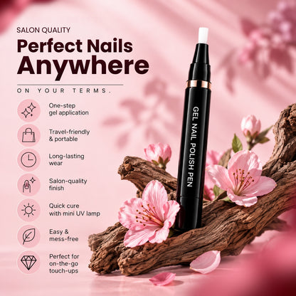 Gel Nail Polish Pen – 086 – Jet Black - Secret Teddy