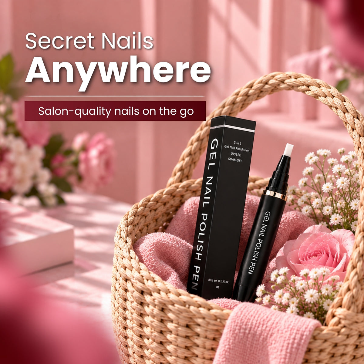 Gel Nail Polish Pen – 086 – Jet Black - Secret Teddy