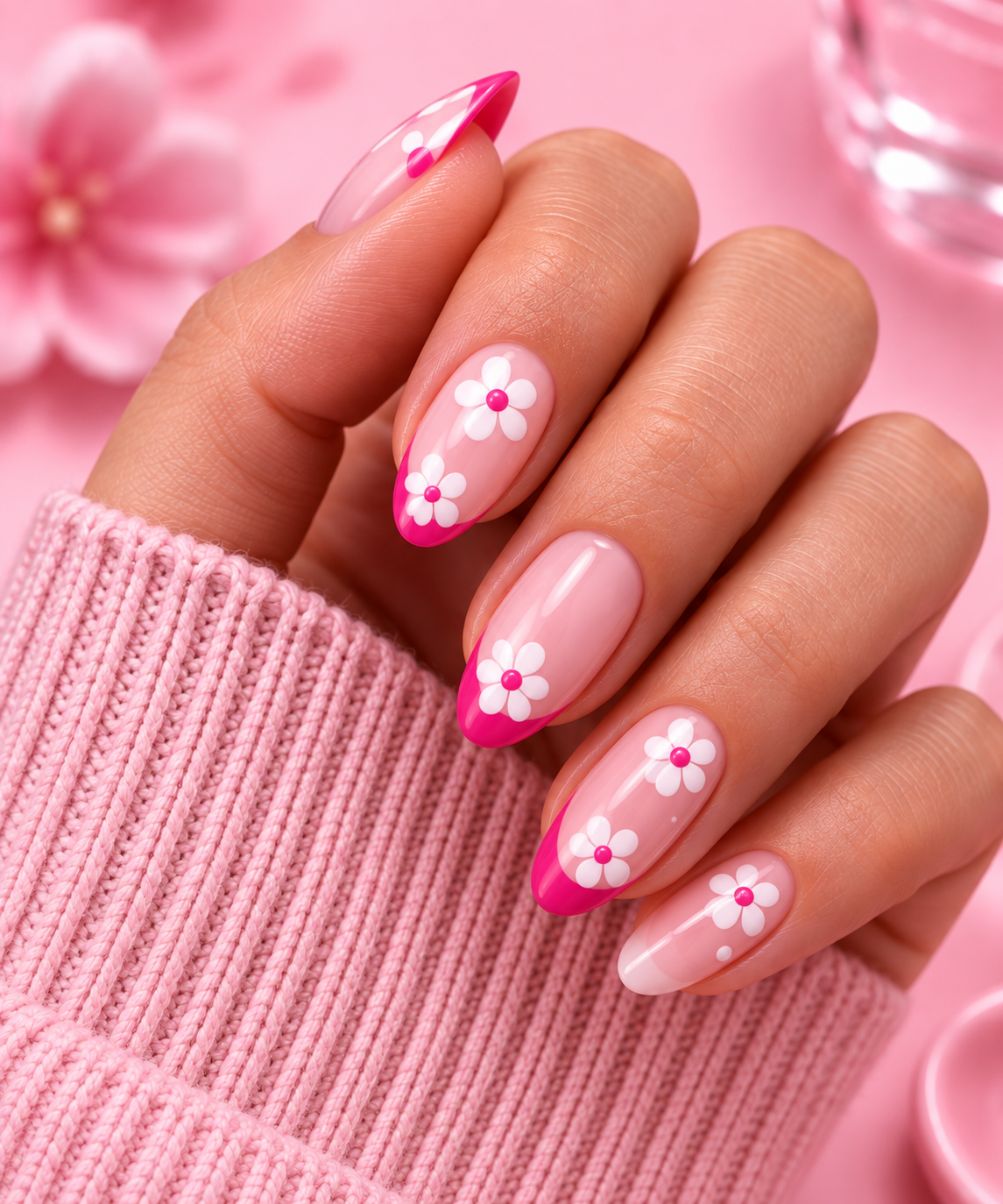 Floral nail art design