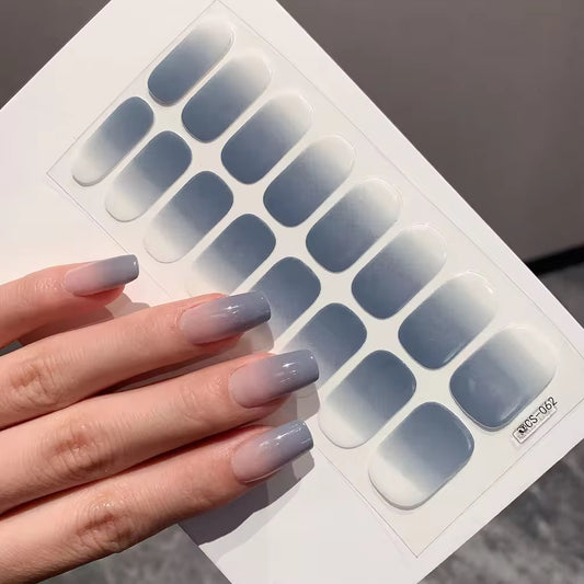 Grey Ombre-Gel Nail Stickers — No UV Lamp Needed