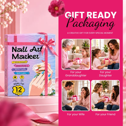 Nails Art Pen (Dual Tip - 12 Pens) - Secret Teddy