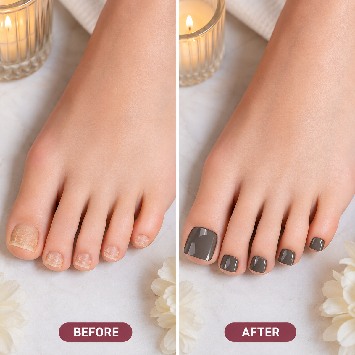 Secret Nails before and after nail transformation