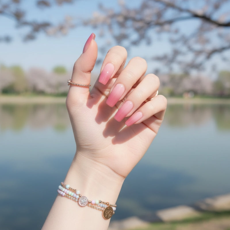 Pink Ombre-Gel Nail Stickers — No UV Lamp Needed - Secret Teddy