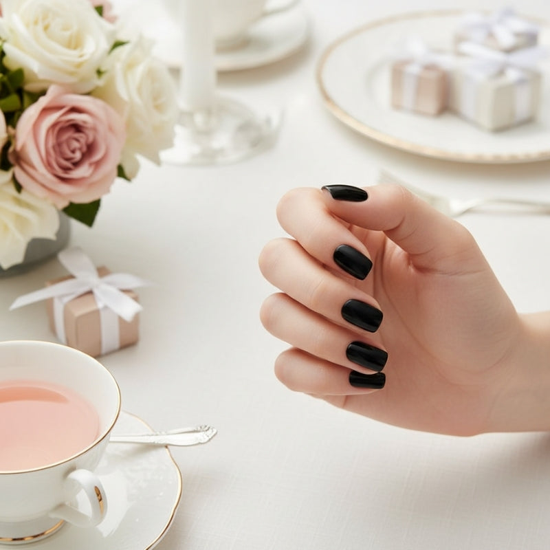 Black Nail Gel Strips - Secret Teddy