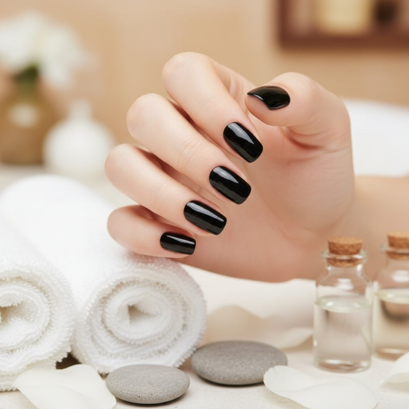 Black Nail Gel Strips - Secret Teddy