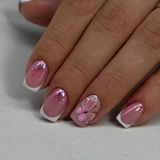 Shimmering Petals - 24 Nails Set - Secret Teddy