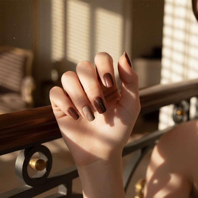 Shades of Brown Nail Gel Strips - Secret Teddy