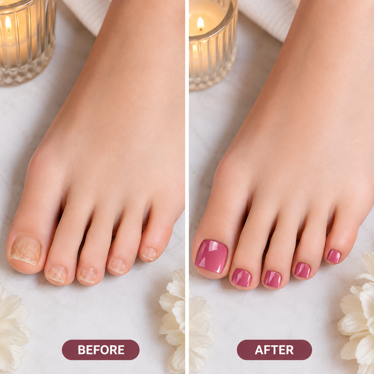 Secret Nails before and after nail transformation