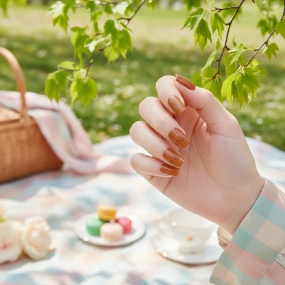 Copper Glitter-Gel Nail Stickers — No UV Lamp Needed - Secret Teddy