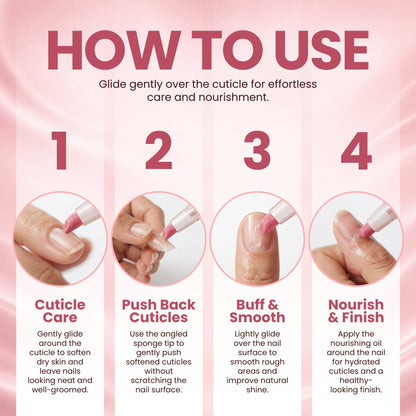 4-in-1 Cuticle Care Pen | Exfoliate • Nourish • Push • Shine