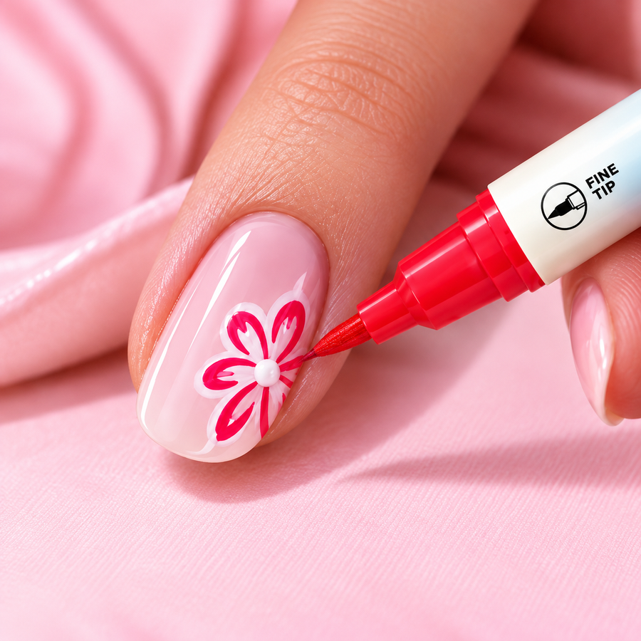 Seal nail art with top coat