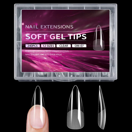Extensions d'ongles transparentes - Lot de 240 ongles - Stiletto