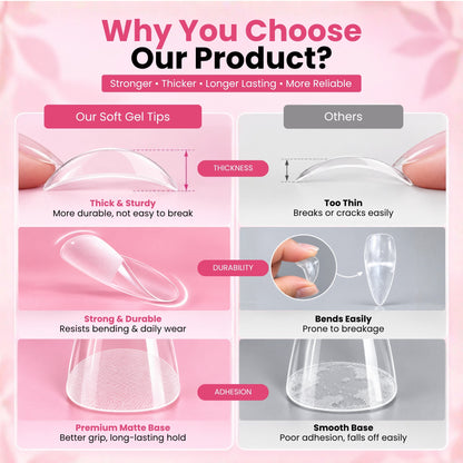 Clear Nail Extensions - 240 Nails Set - Secret Teddy