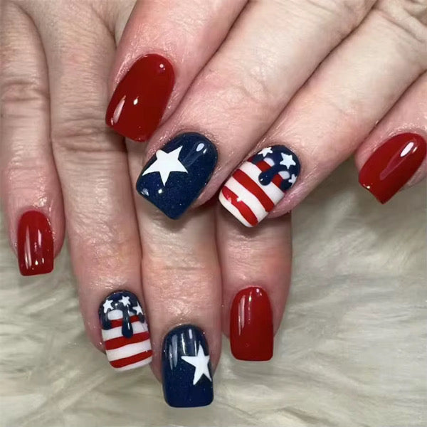 4th of July Nails | Independence Day Nails - Secret Teddy