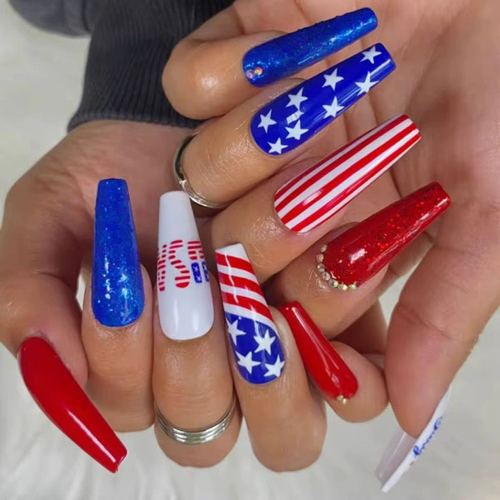 4th of July Nails | Independence Day Nails - Secret Teddy