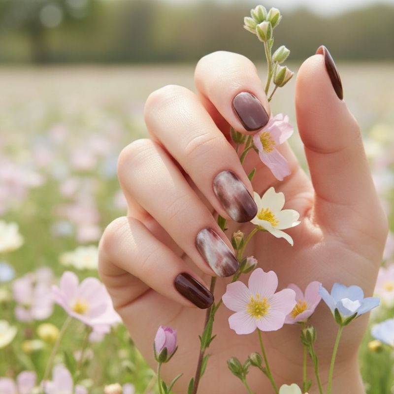 Shades of Brown Nail Gel Strips - Secret Teddy